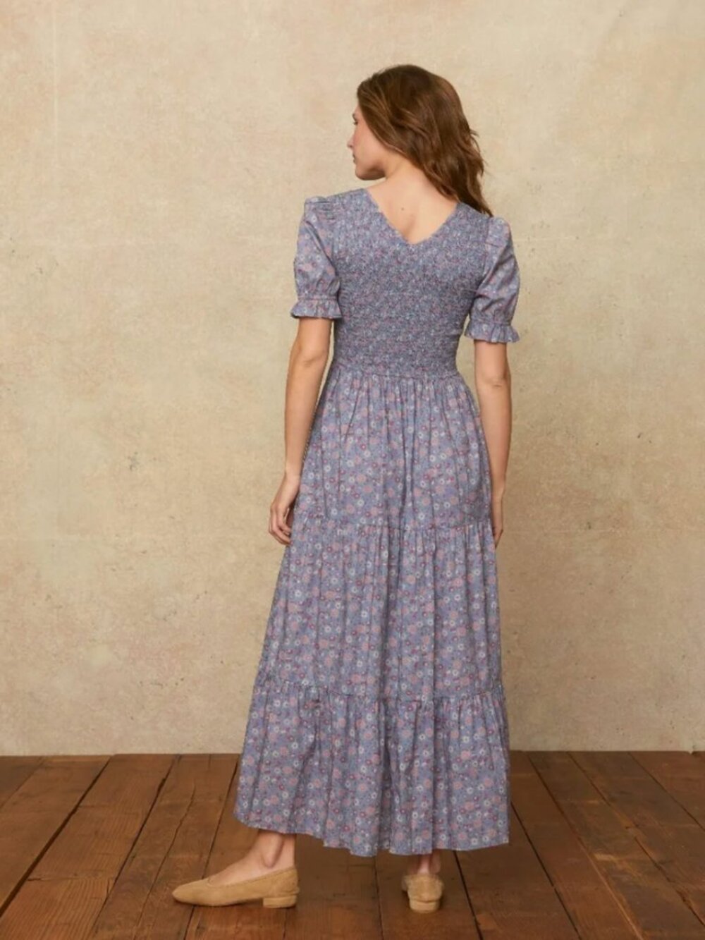 Christy Dawn the brooklyn dress in lilac blooms in Extra Small - Picture 2 of 5